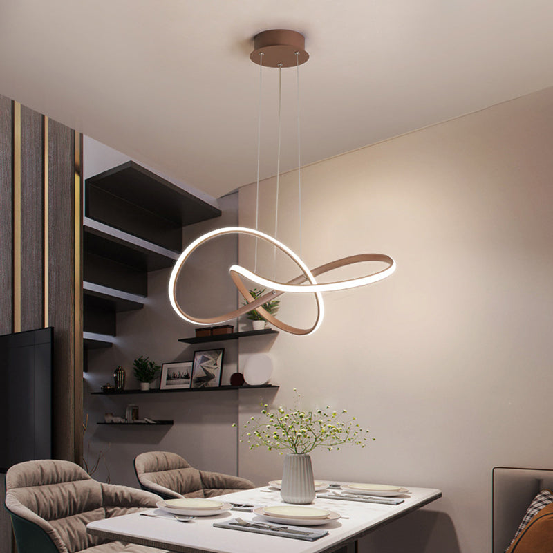 Lampadino intrecciato ultra-moderno illuminazione in metallo semplicità lampadario appeso per soggiorno