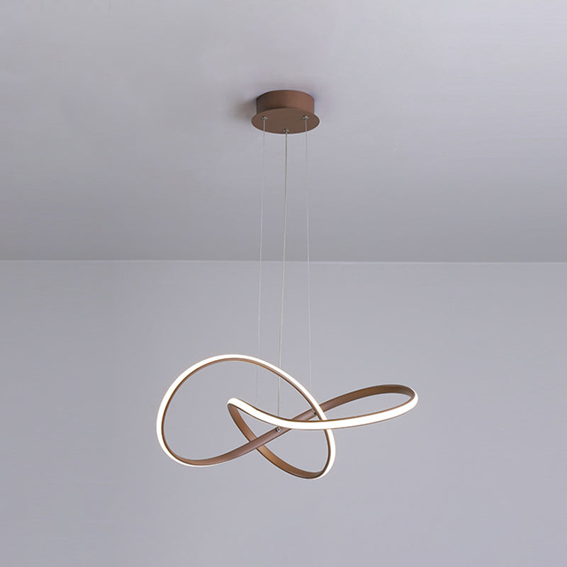 Lampadino intrecciato ultra-moderno illuminazione in metallo semplicità lampadario appeso per soggiorno