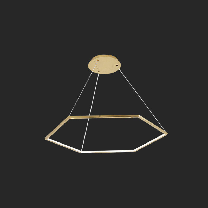 Fun di illuminazione a sospensione metallica geometrica ultra-moderna per soggiorno per soggiorno