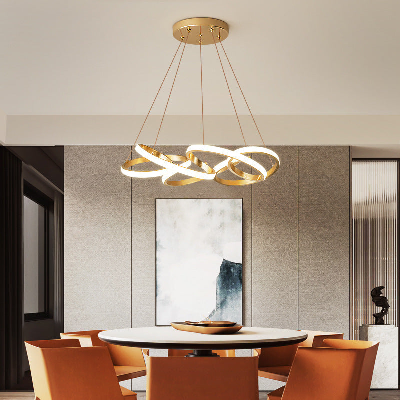Modern Twisted Lample Twisted Lights Metal Suspension Light per ristorante con cavo sospeso