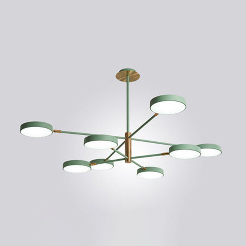 Ultra-modern Rotating Chandelier Light Fixtures Metallic Hanging Ceiling Light for Living Room