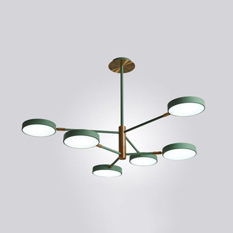 Ultra-modern Rotating Chandelier Light Fixtures Metallic Hanging Ceiling Light for Living Room