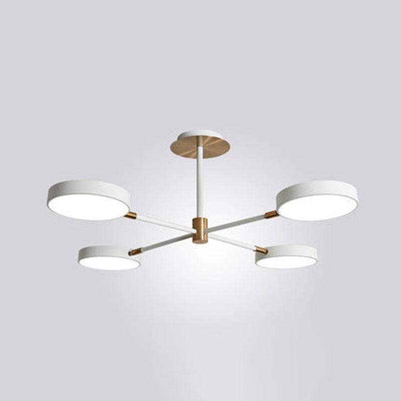 Ultra-modern Rotating Chandelier Light Fixtures Metallic Hanging Ceiling Light for Living Room