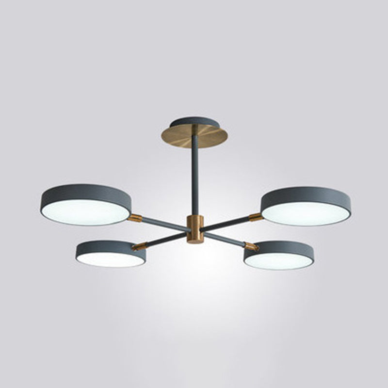 Ultra-modern Rotating Chandelier Light Fixtures Metallic Hanging Ceiling Light for Living Room
