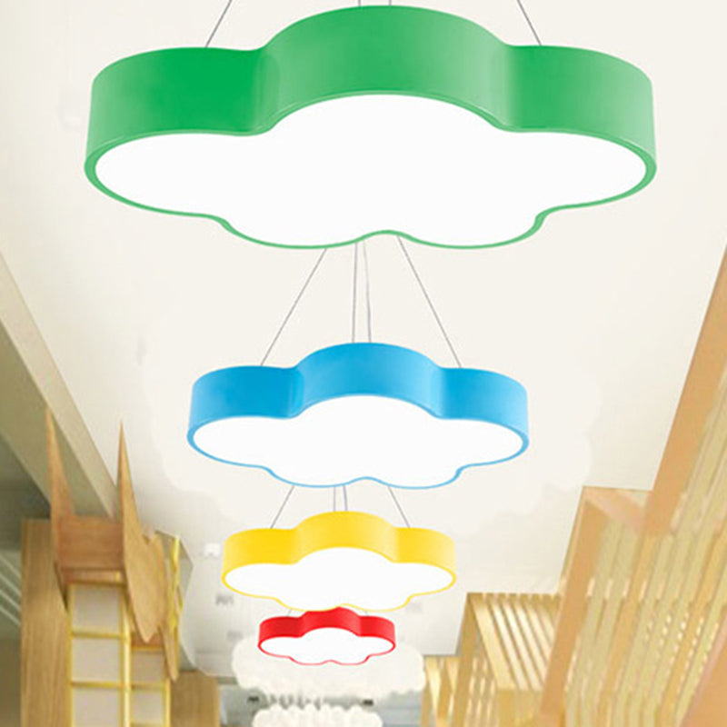 Modern Cloud Pendant Ceiling Light Metal LED Kindergarten Suspended Lighting Fixture