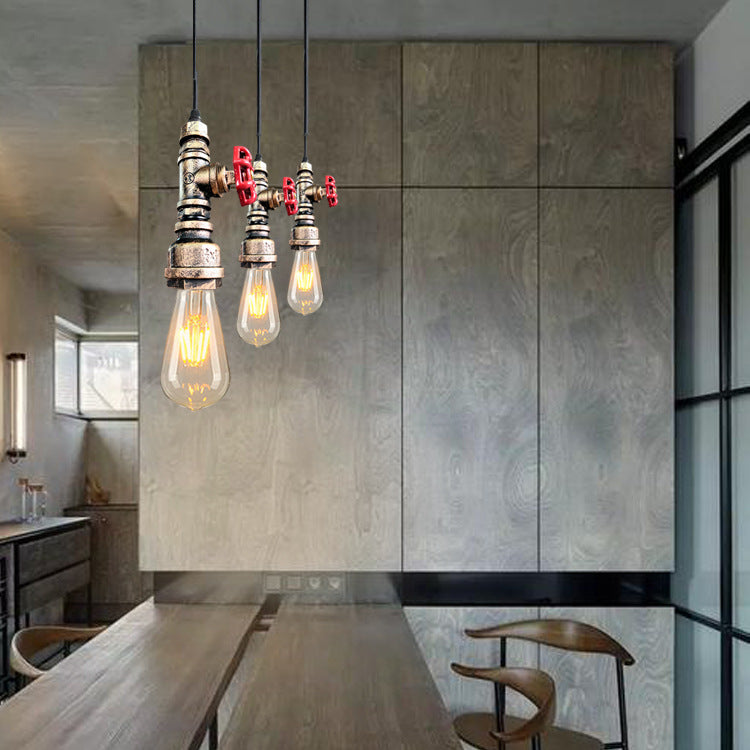 Metal Down Lighting Pendant Industrial-Style Exposed Bulb Warehouse Suspension Light