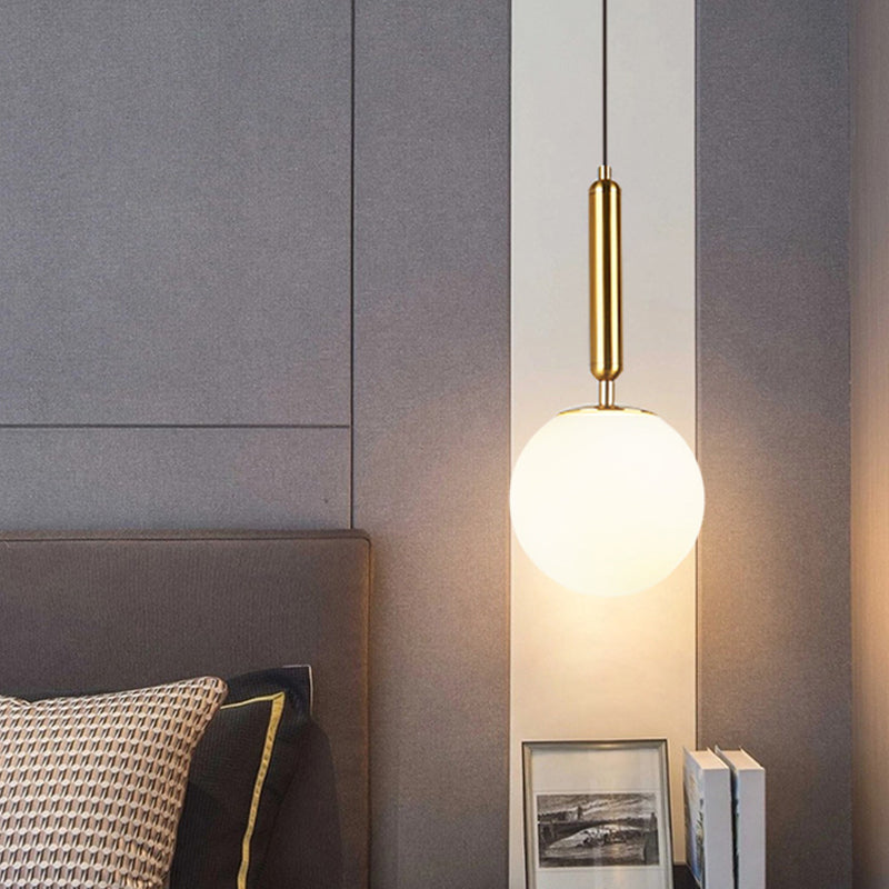 1 Light Pendant Lighting Fixtures Contemporary Spherical Glass Hanging Lights for Lounge