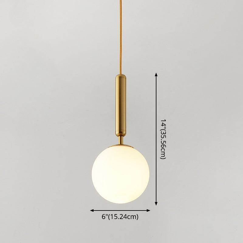 1 Light Pendant Lighting Fixtures Contemporary Spherical Glass Hanging Lights for Lounge