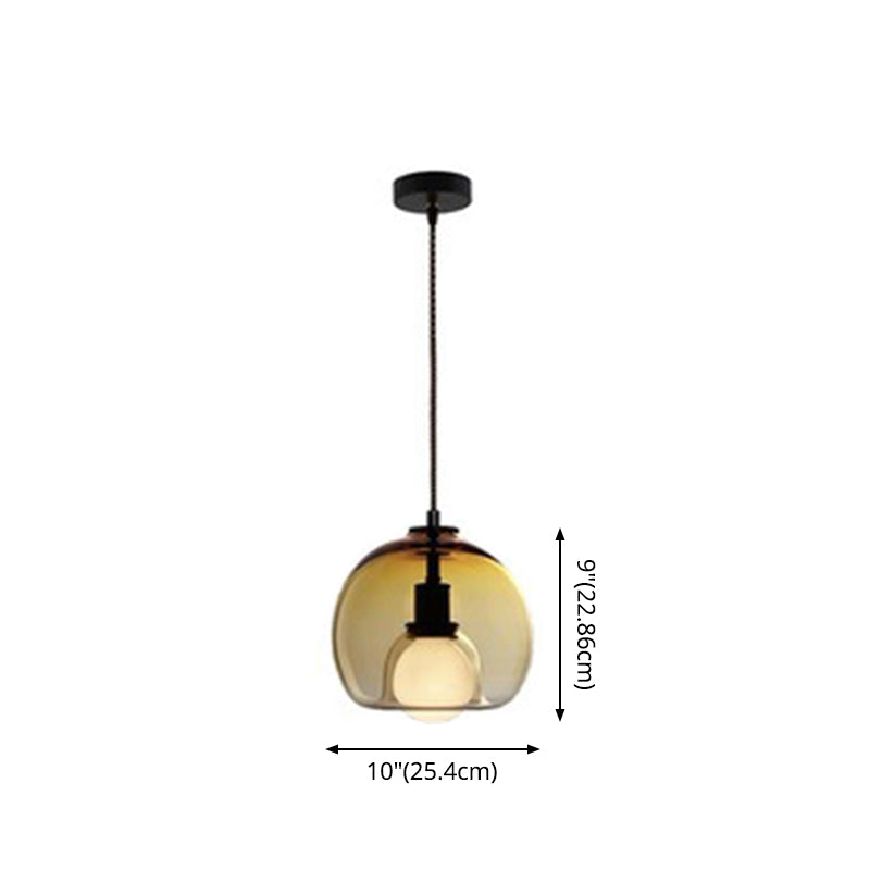 Globe Pendant Light Contemporary Minimalist 1 Light Glass Indoor Hanging Lamp