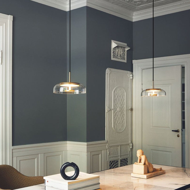 1 Light Pendant Lighting Fixtures Modern Translucent Glass Dome Pendant Lighting for Living Room