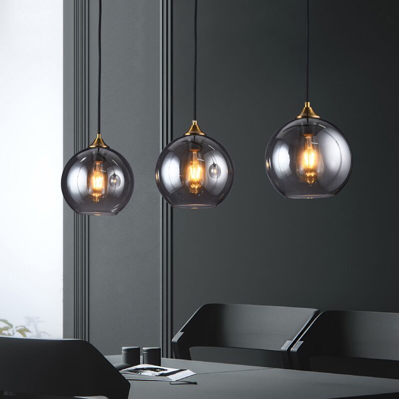 Contemporary Sphere Pendant Lights Blown Glass Hanging Pendant Lights for Bedroom