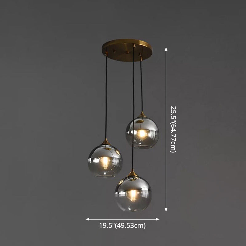 Contemporary Sphere Pendant Lights Blown Glass Hanging Pendant Lights for Bedroom