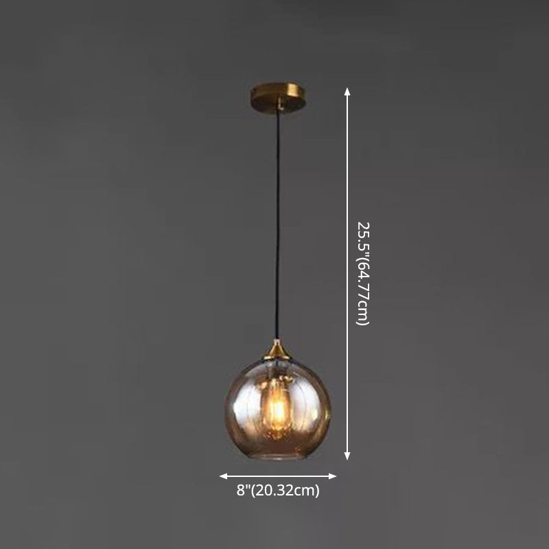 Contemporary Sphere Pendant Lights Blown Glass Hanging Pendant Lights for Bedroom