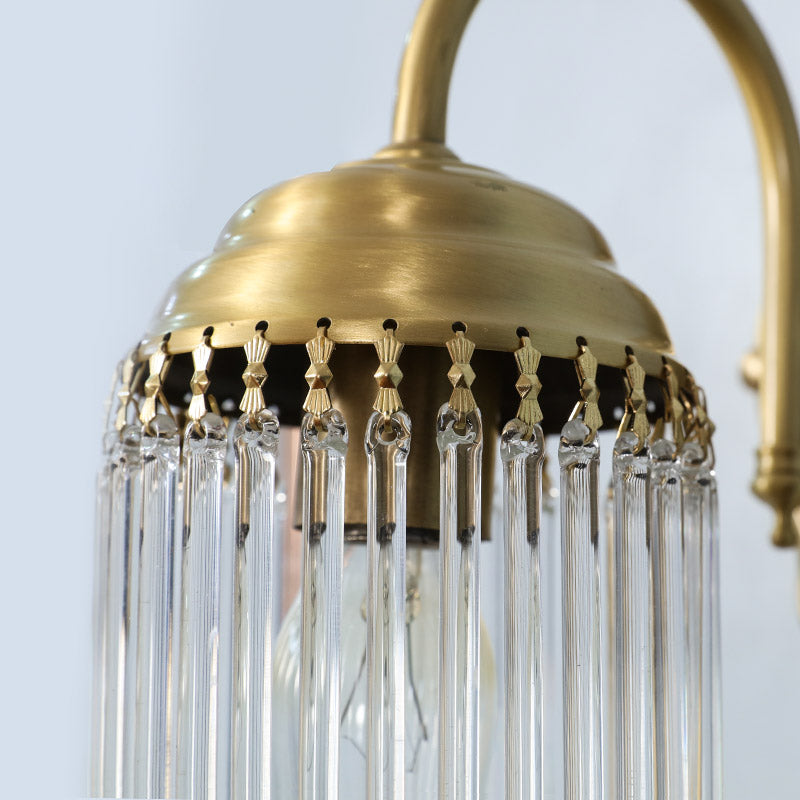 Cylinder Wall Mount Light Simple Style Crystal Rod 1/2 Lights Gold Sconce Light for Corridor