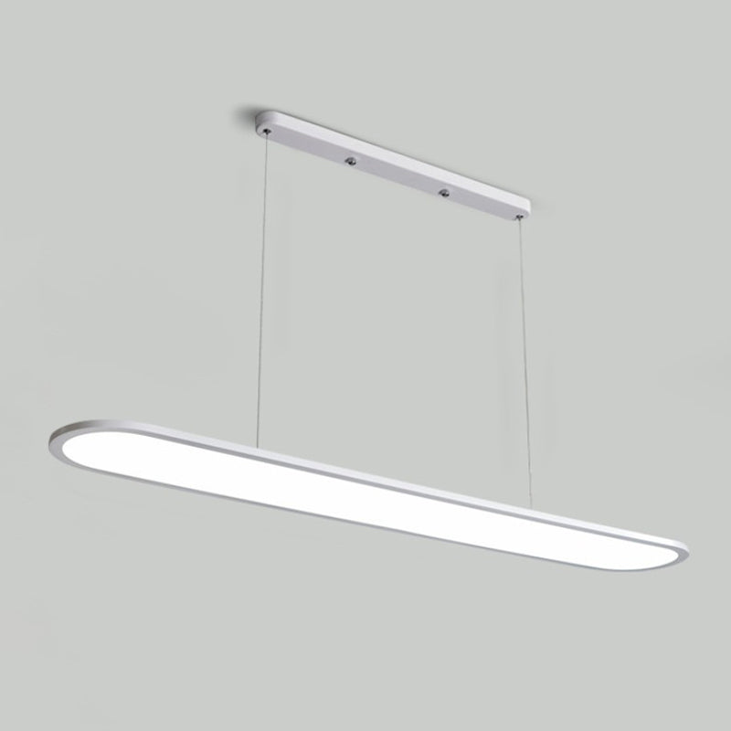 Simple LED Island Lighting Ideas Ultra-thin Oblong Hanging Lamp with Acrylic Shade