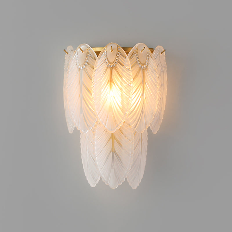 Tiered Wall Light Fixture Postmodern White Prismatic Glass 2/3 Lights Corridor Sconce Light