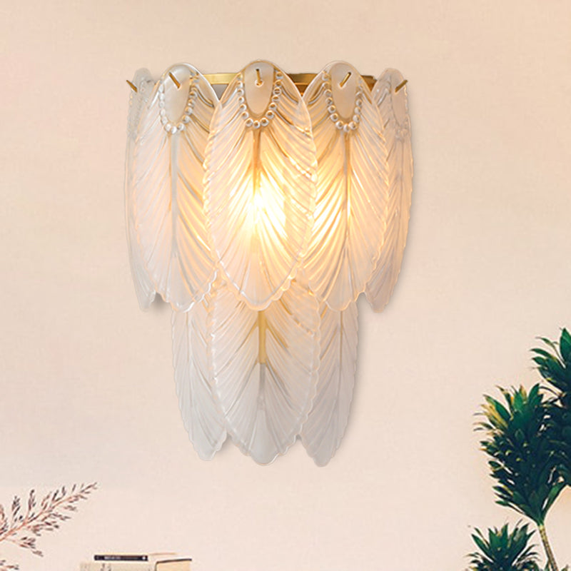 Tiered Wall Light Fixture Postmodern White Prismatic Glass 2/3 Lights Corridor Sconce Light