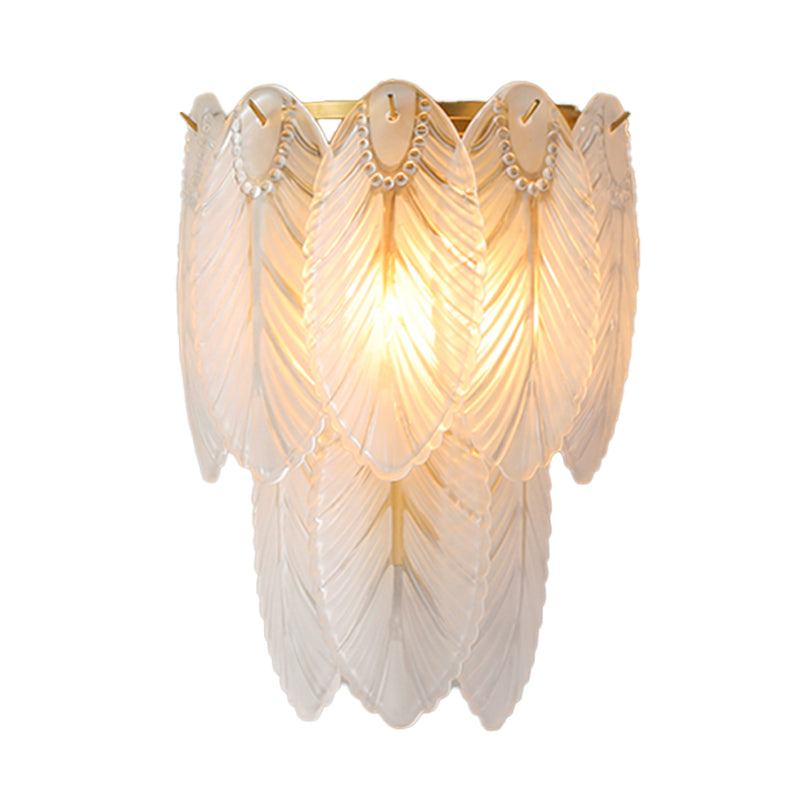 Tiered Wall Light Fixture Postmodern White Prismatic Glass 2/3 Lights Corridor Sconce Light
