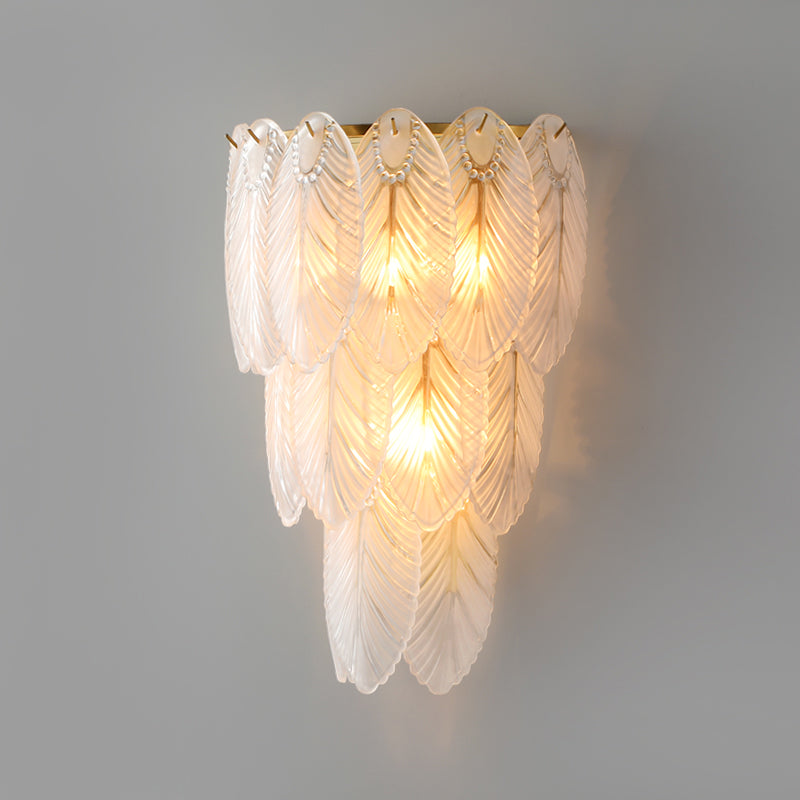 Tiered Wall Light Fixture Postmodern White Prismatic Glass 2/3 Lights Corridor Sconce Light