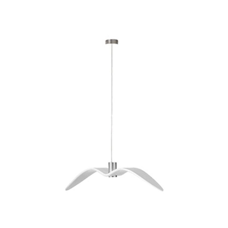 Weiße moderne Art -Deco -Möwen Hängende Lampe 1 Leichtes Harzmaterial Tropfen Anhänger für Esszimmer