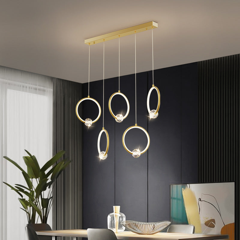 Ring-Shaped Hanging Pendant Light Modern Metal LED Indoor Suspended Lighting Fixture