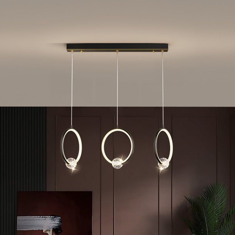 Ring-Shaped Hanging Pendant Light Modern Metal LED Indoor Suspended Lighting Fixture