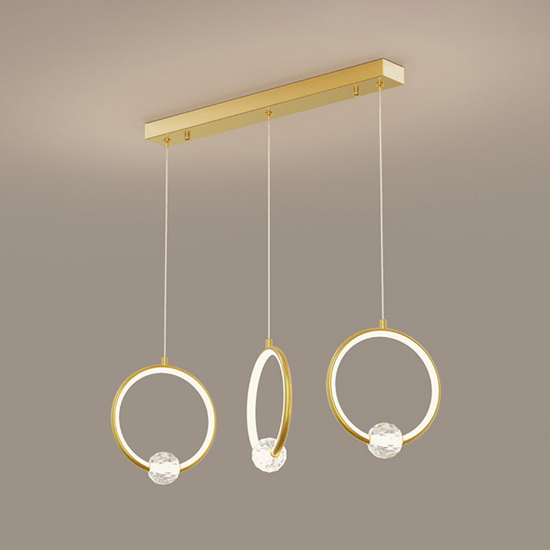 Ring-Shaped Hanging Pendant Light Modern Metal LED Indoor Suspended Lighting Fixture