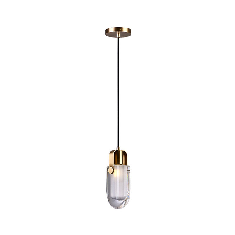 Droplet Crystal Pendant Plafond Light Contemporain LED Gold Plafond Suspension Lampe