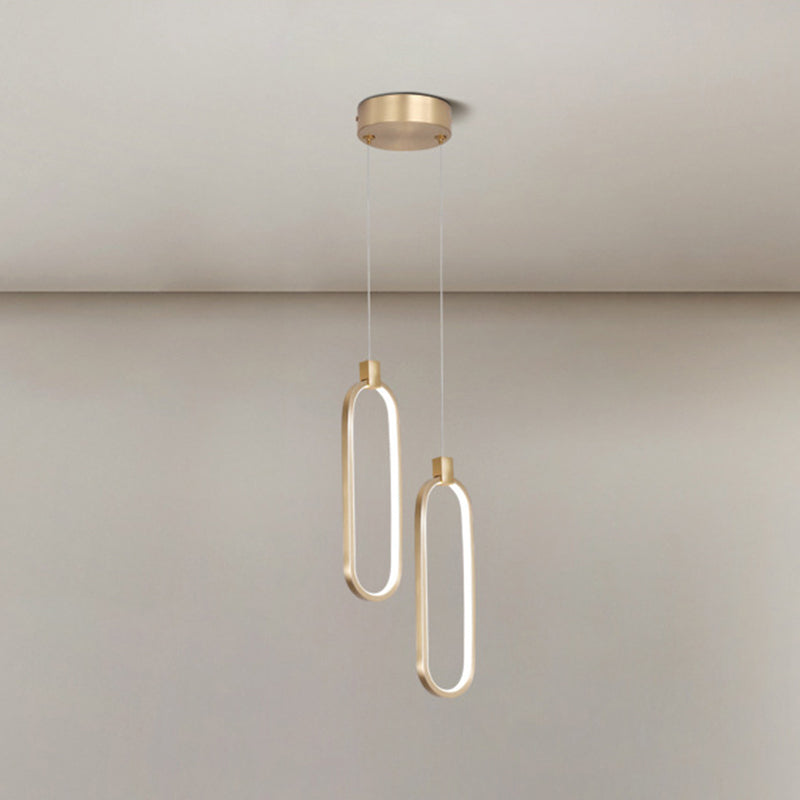 Gold LED Bedroom Hanging Pendant Light Metal Single Head Small Ceiling Pendant Light