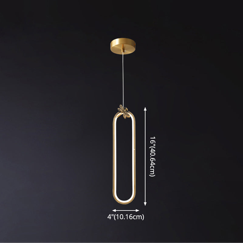 Ciondolo a ciondolo a ciondolo a led in bronzo leggero moderno ciondolo a soffitto creativo