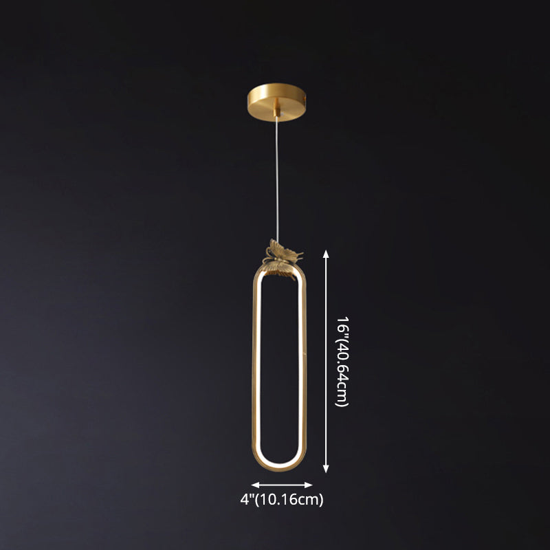 Ciondolo a ciondolo a ciondolo a led in bronzo leggero moderno ciondolo a soffitto creativo