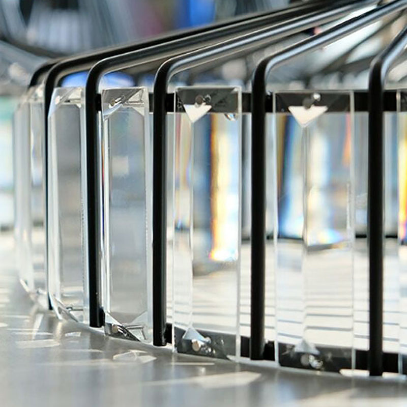 Luce a sospensione a sospensione in metallo nero Luce di cristallo moderno Luce sospesa per sala da pranzo