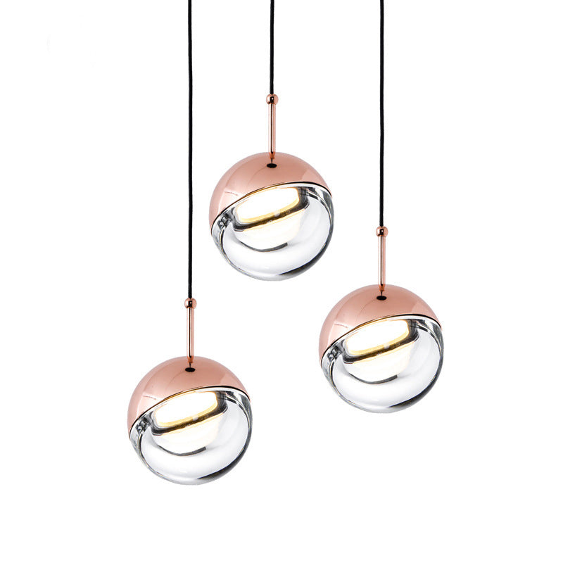Ontwerper Moderne en eenvoudige LED -wereldbol Pendant licht helder kristal mini hangend licht