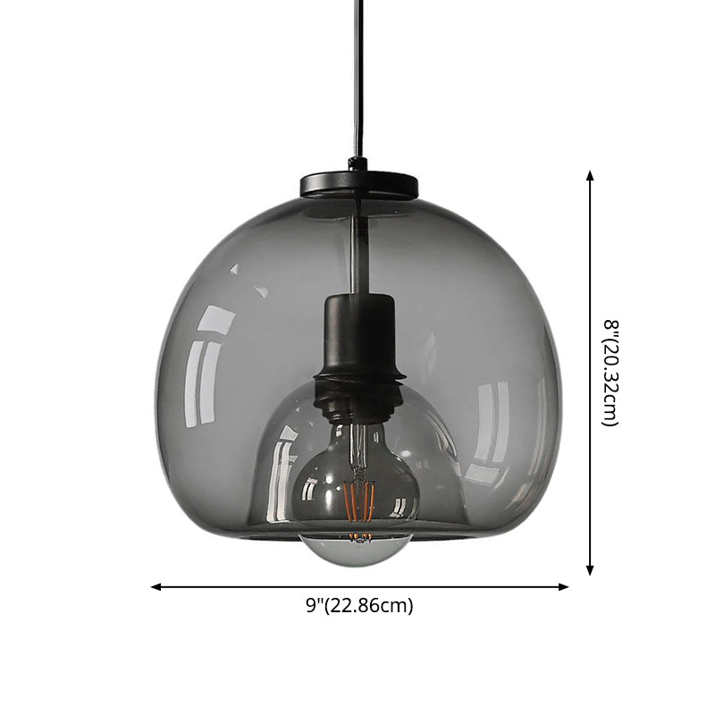 Black Mini Glass Globe Pendant Light Adjustable LED Kitchen Pendant Lighting