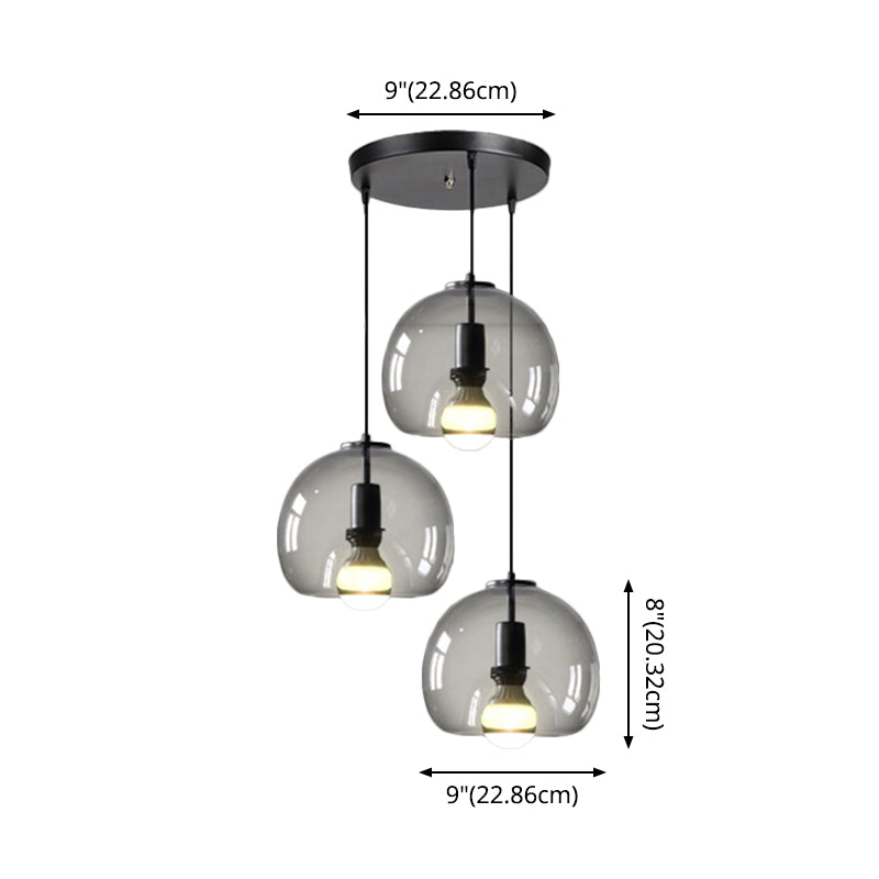 Black Mini Glass Globe Pendant Light Adjustable LED Kitchen Pendant Lighting