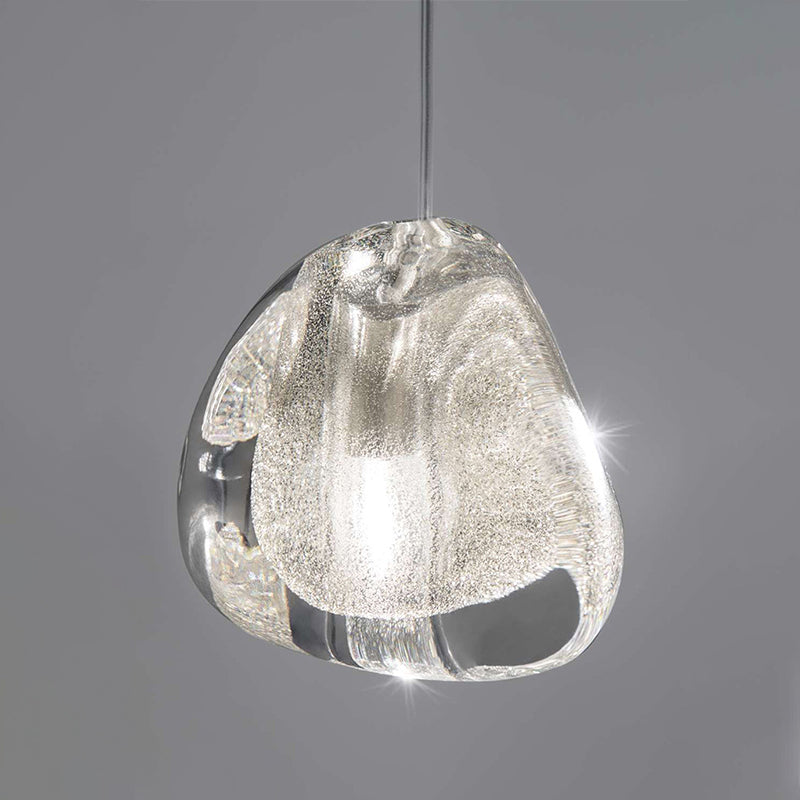 Verre à bulles transparente mini pendentif Light moderne nordique LED escalier rond suspendu lampe