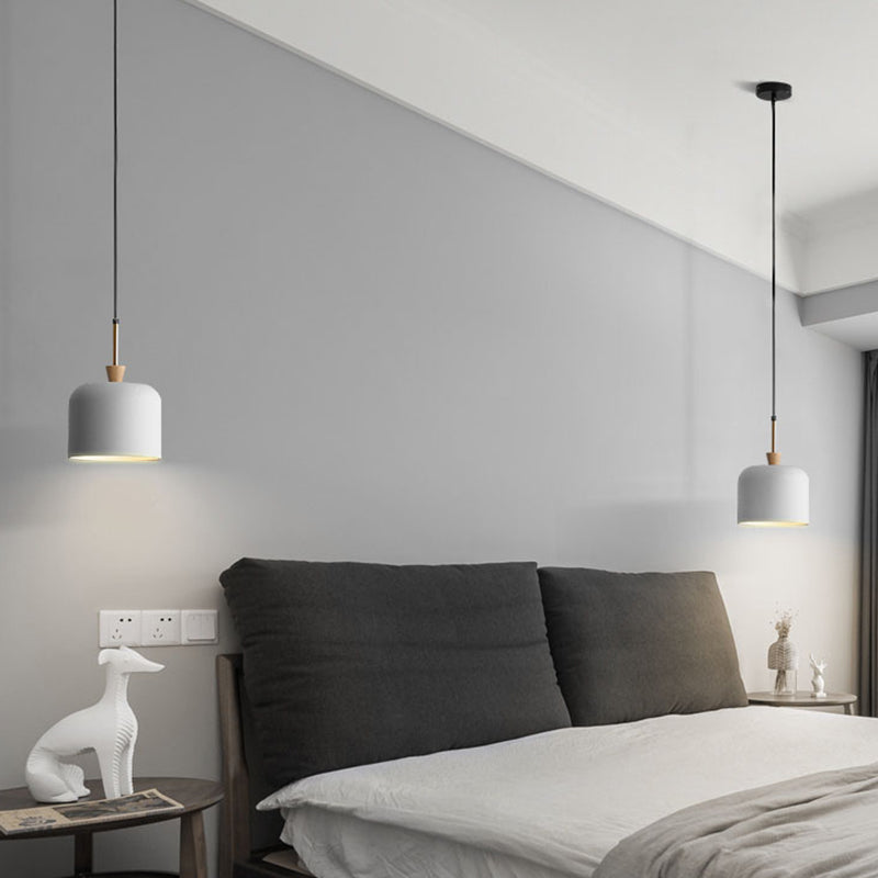 Lumo a sospensione singolo industriale Light Macaron Metal Hanging Lampada con tonalità di resina colorata