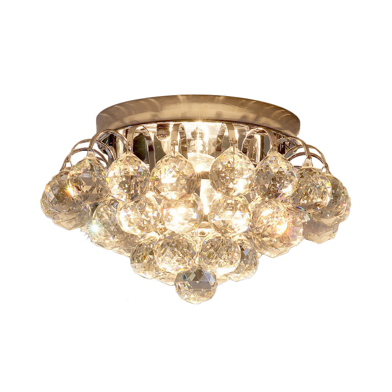 Contemporary 2-Light Flush Mount Spotlight Chrome Crystal Raindrop Deckenleuchte für Korridor