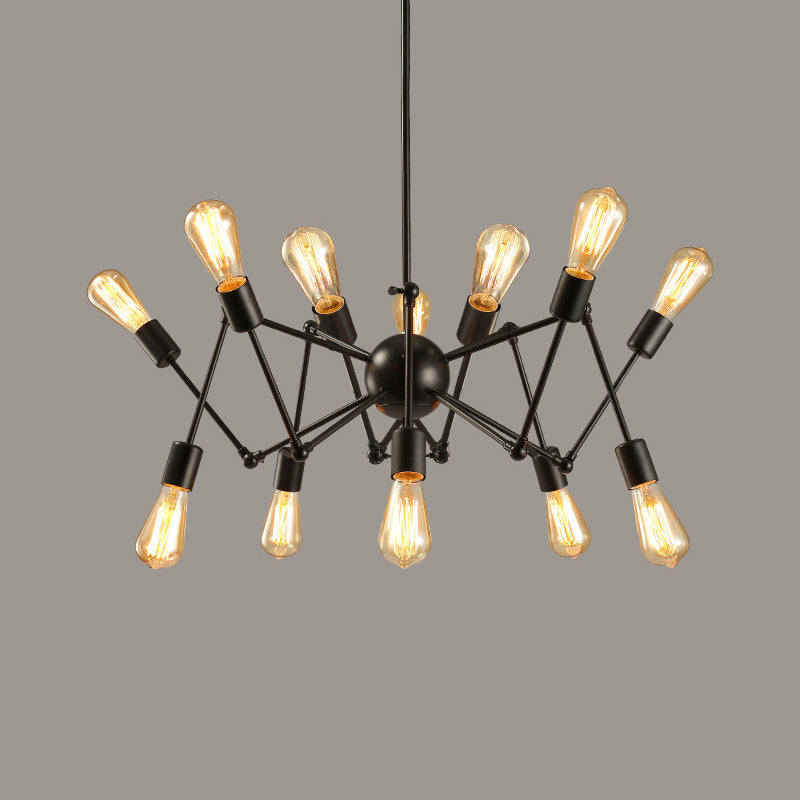 Retro Industrial Style Kronleuchter leichter Sputnik Schmiedeeisen Multi -Licht -Anhänger für Bar Café