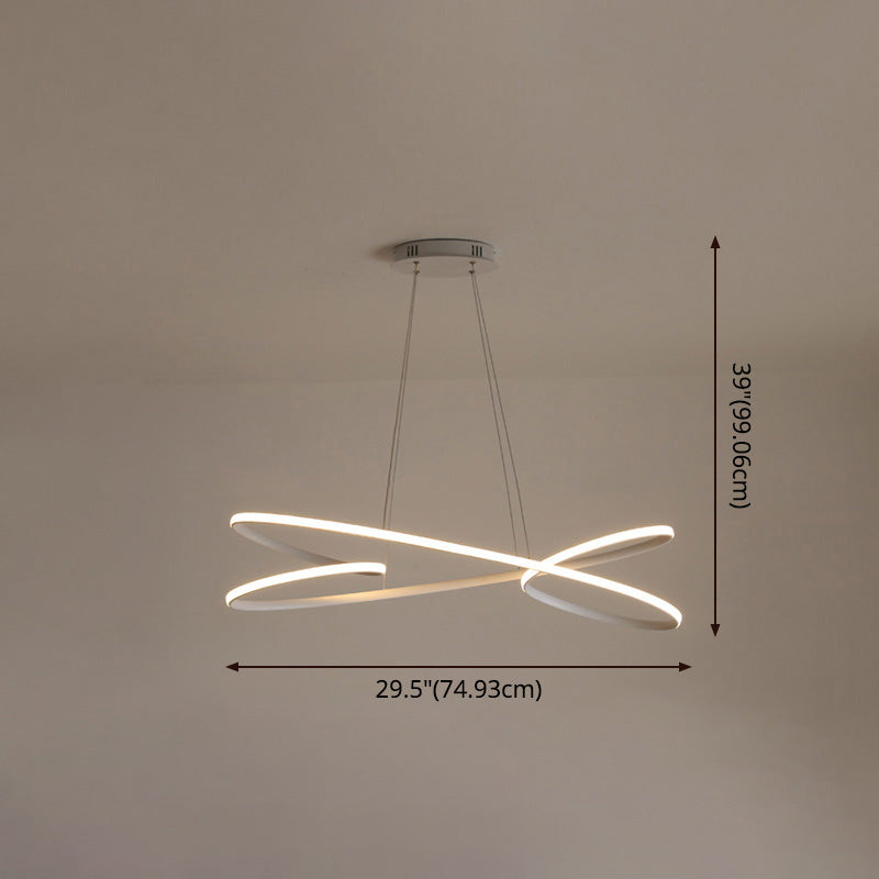 Simplicity Line LED Chandelier Light Aluminum Modern Style Bedroom Hanging Light