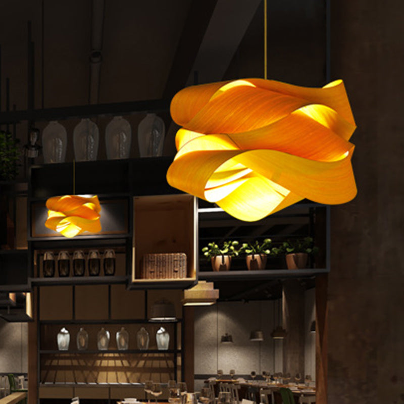 Art deco woody semplice lampade sospese a sospensione beige irregolare luce ciondolo
