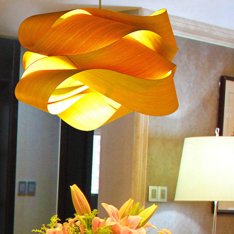 Art deco woody semplice lampade sospese a sospensione beige irregolare luce ciondolo