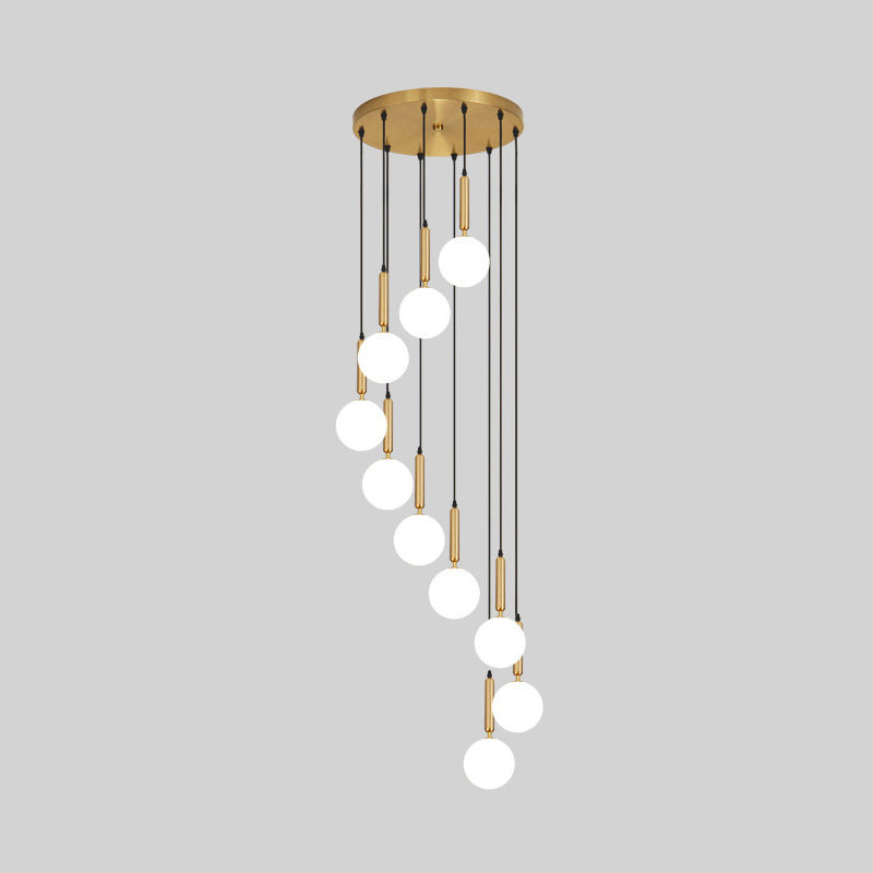Modern Minimalist  Multiple Globe Shade Pendant Light  Metal Long Hanging Lamp  for Living Room