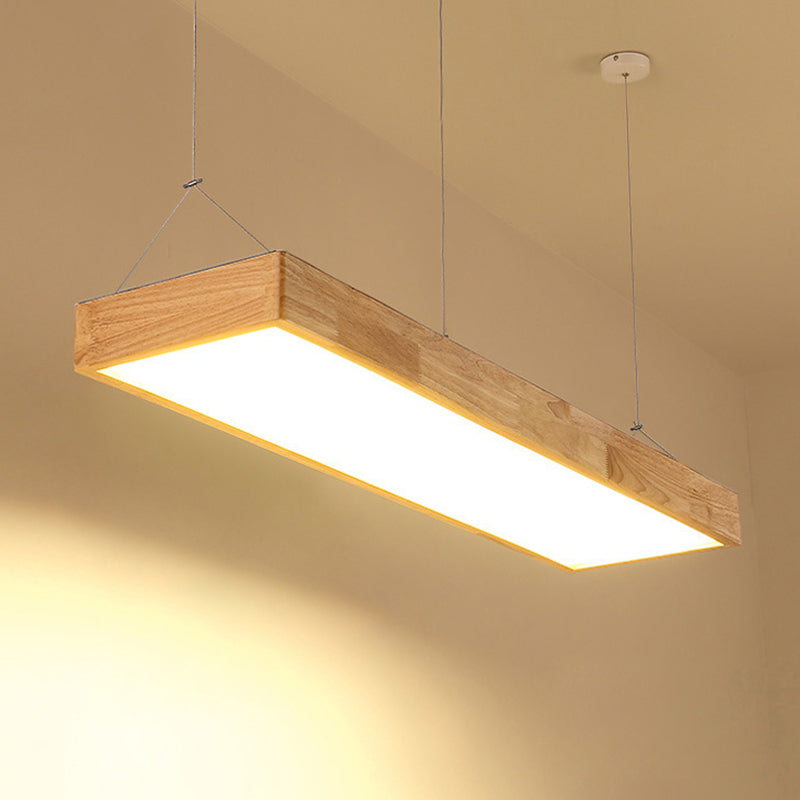Pendance île rectangulaire beige éclairage moderne les lampes îles à LED minimaliste modernes