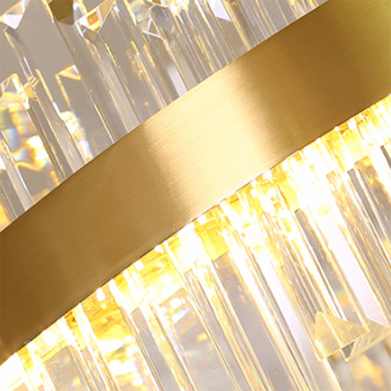 CRIMPO CHURCHIO GOLD APPILE LIGUATA POSTMOdern Crystal Block 19,5 "/23,5" /31,5 "Lampada LEDELIER LED LED