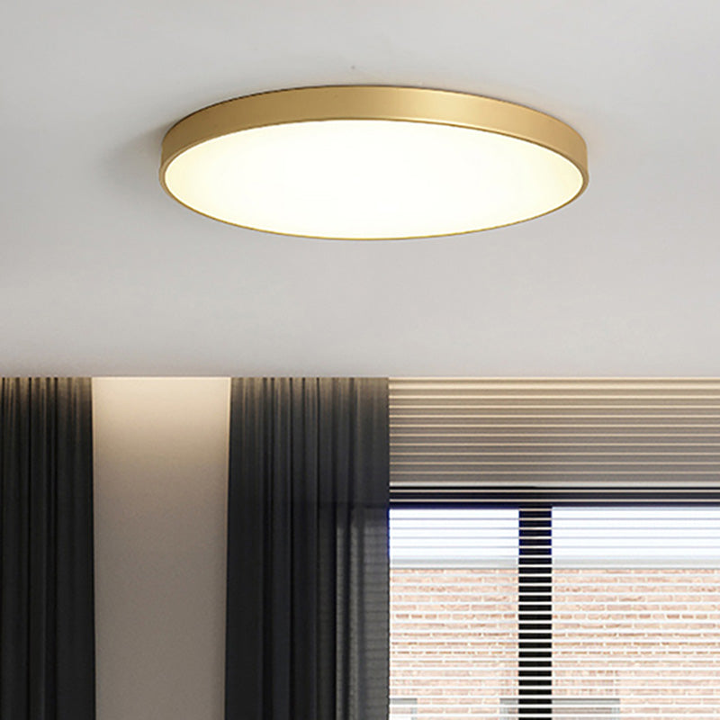 Simplicity Round Shape LED Ceiling Lamp Modern Bedroom Corridor Lighting Fixture Light with Gold Baking Paint Bezel