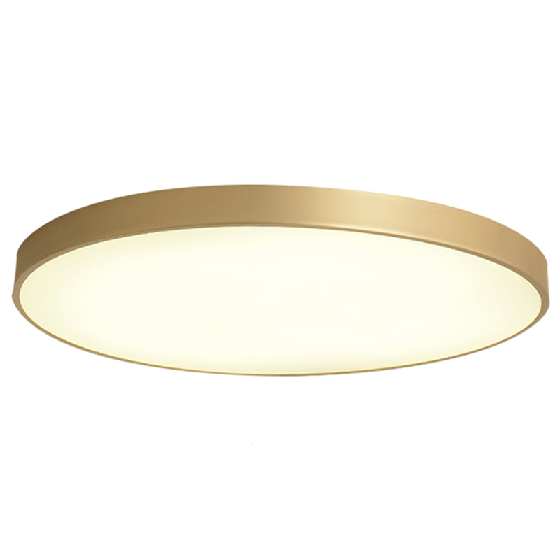 Simplicity Round Shape LED Ceiling Lamp Modern Bedroom Corridor Lighting Fixture Light with Gold Baking Paint Bezel