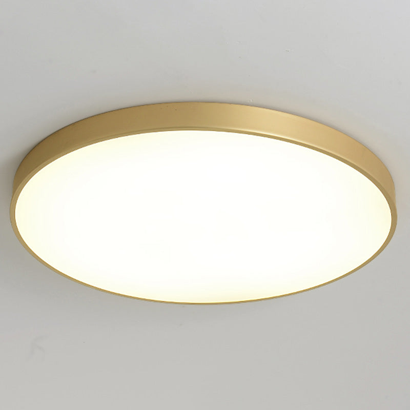 Simplicity Round Shape LED Ceiling Lamp Modern Bedroom Corridor Lighting Fixture Light with Gold Baking Paint Bezel