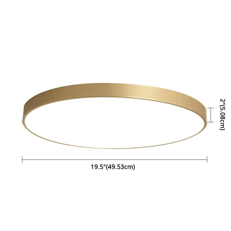 Simplicity Round Shape LED Ceiling Lamp Modern Bedroom Corridor Lighting Fixture Light with Gold Baking Paint Bezel