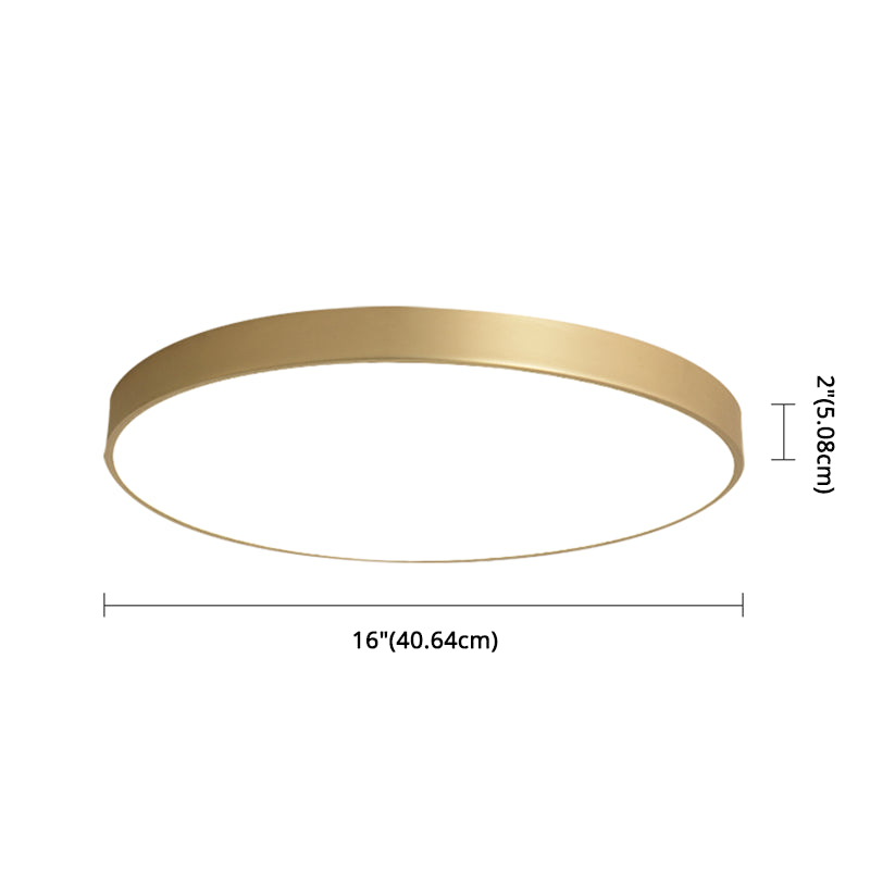 Simplicity Round Shape LED Ceiling Lamp Modern Bedroom Corridor Lighting Fixture Light with Gold Baking Paint Bezel